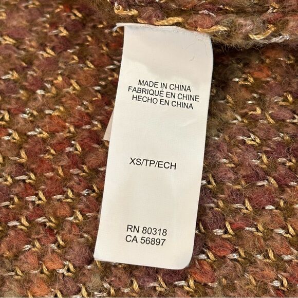 Lucky Brand Metallic Stitch Lux open cardigan sweater wool blend XS - Picture 6 of 8